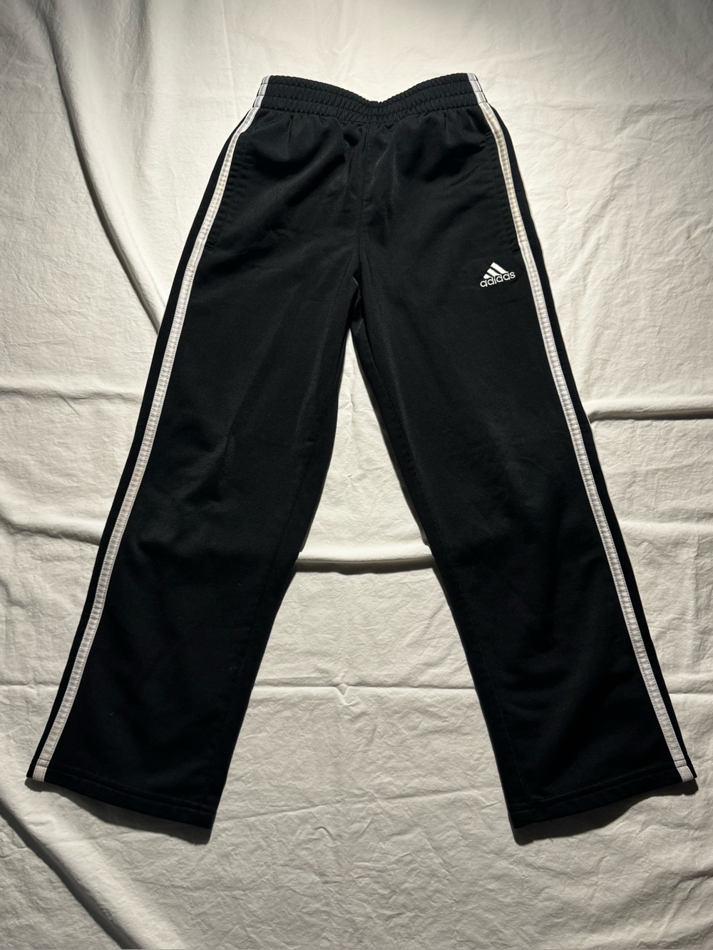 adidas Boys Track Pants Vintage Large 14-16 Black Athletic Activewear